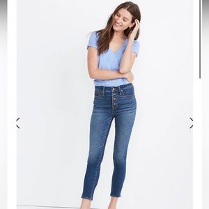 Madewell Skinny Button-Front Mid Rise Crop